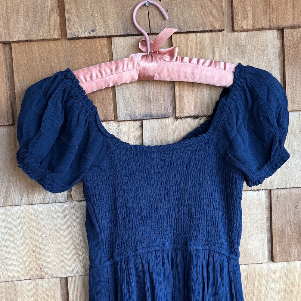 Hollister Navy Puff-Sleeve Maxi Dress - Picture 5 of 6
